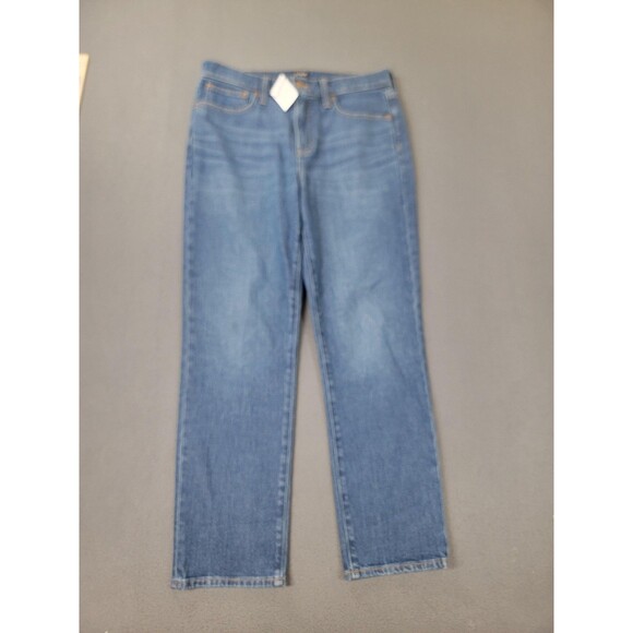 J.Crew Jeans Womens 28 Blue Essential Straight Stretch Denim Medium Wash BT090 - Picture 1 of 14